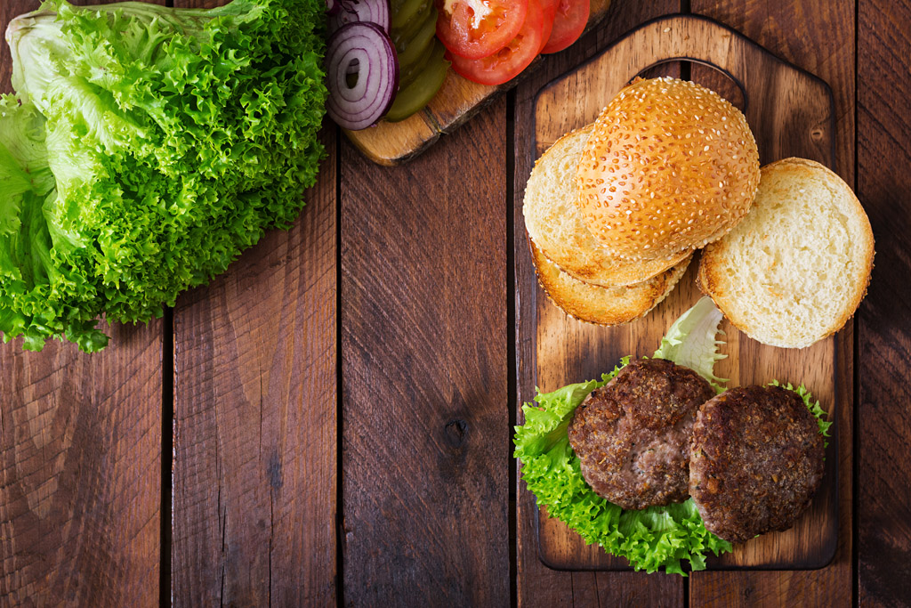 生菜汉堡包摄影图片