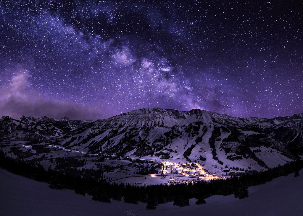 雪山星空风景图片素材下载 图片id 6360 自然风景 图片素材 集图网jituwang Com