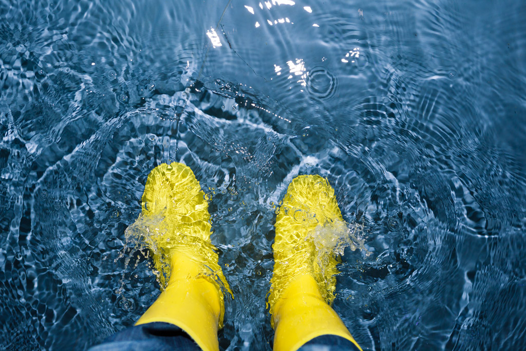 水中雨鞋图片