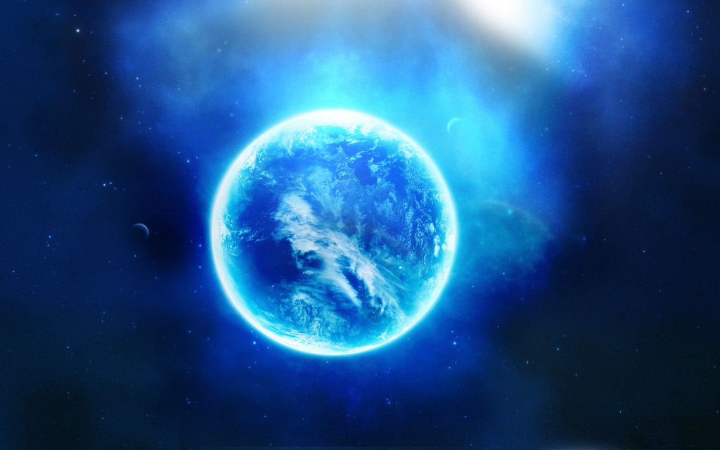 蓝色梦幻地球图片下载,蓝色,梦幻,地球,唯美,蓝色,星光,球体,壁纸