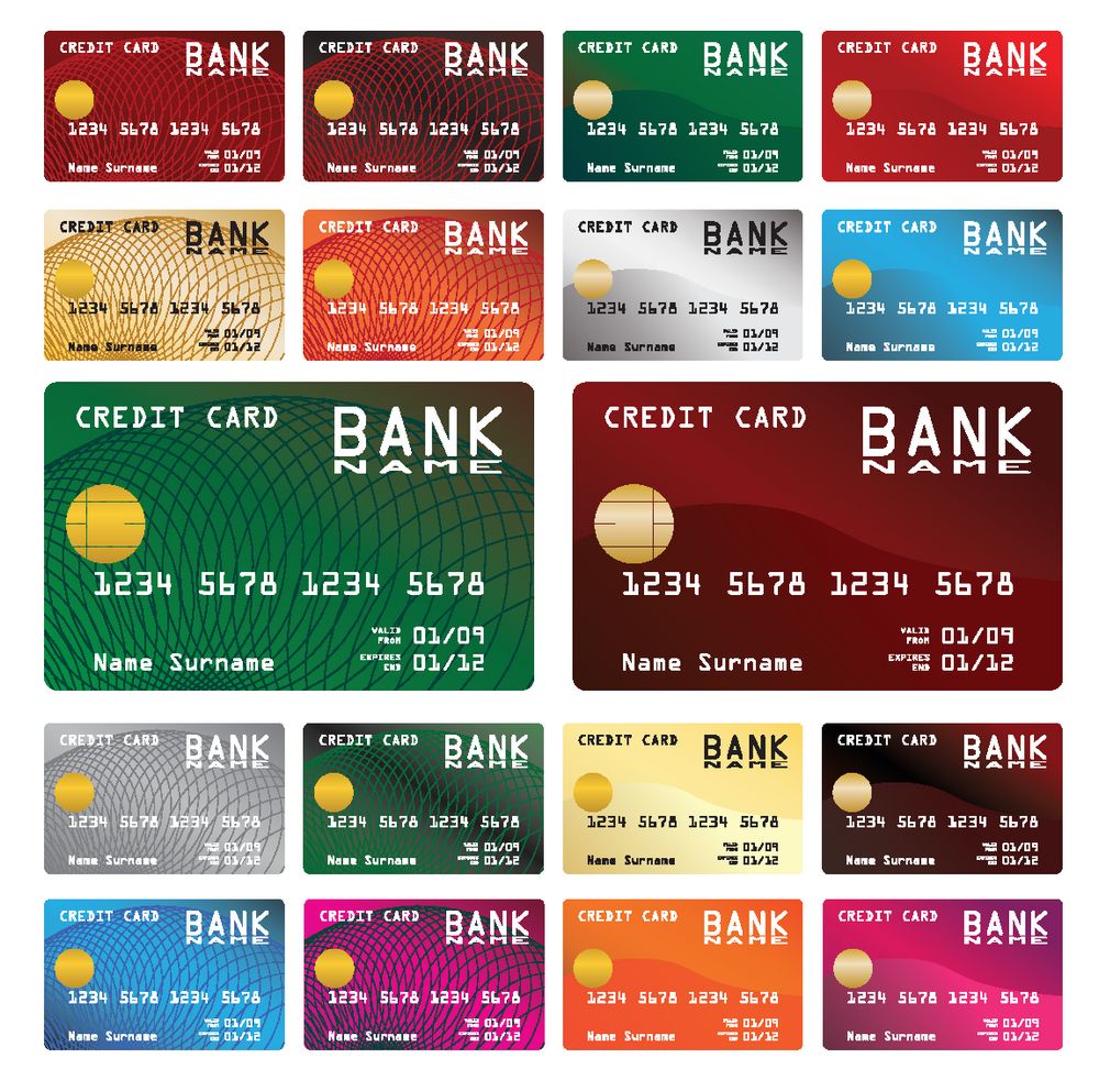 各种彩色银行卡