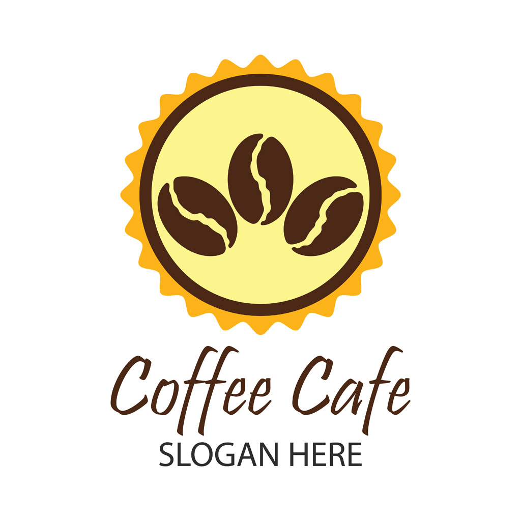 圆形咖啡豆标志图片下载,个性创意标志,logo设计,创意logo图形,商标