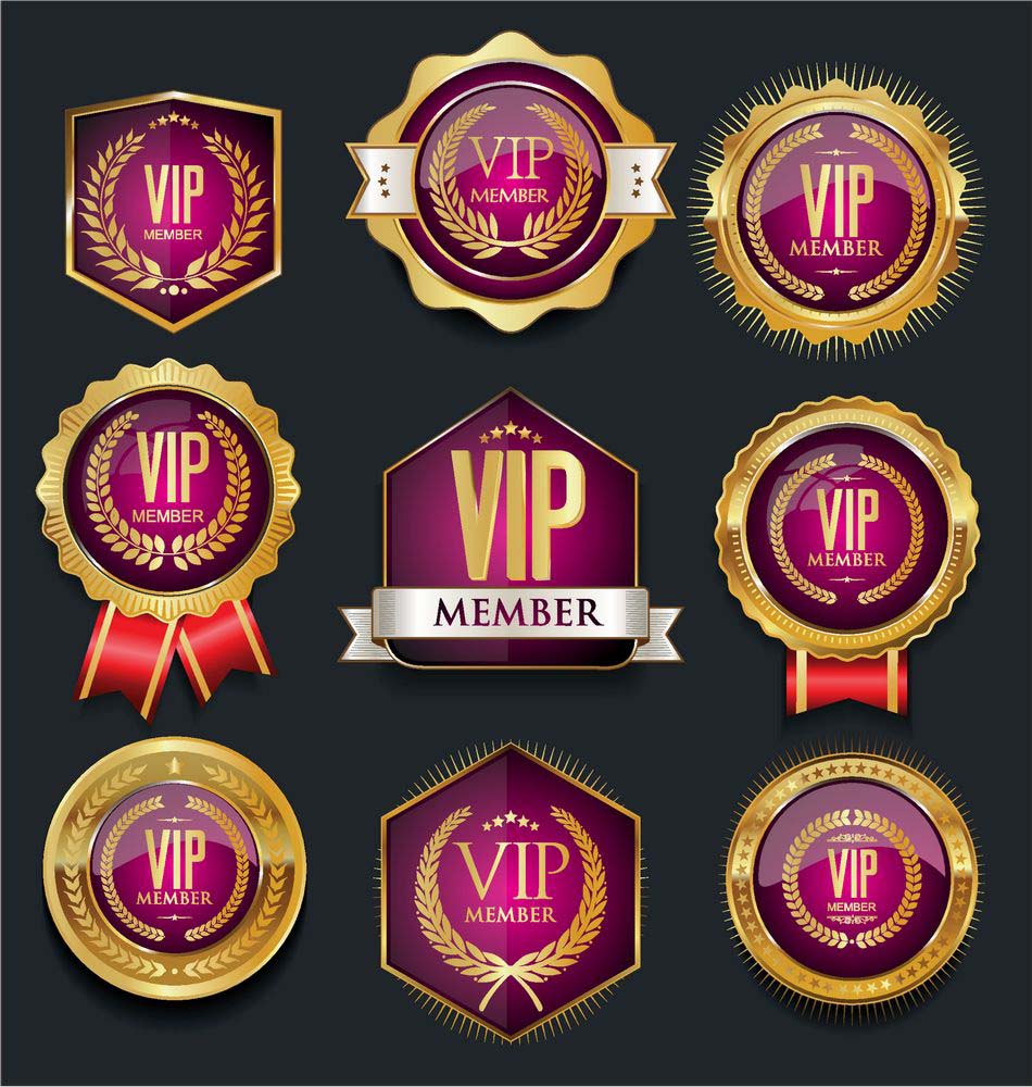 紫金圆形vip标签