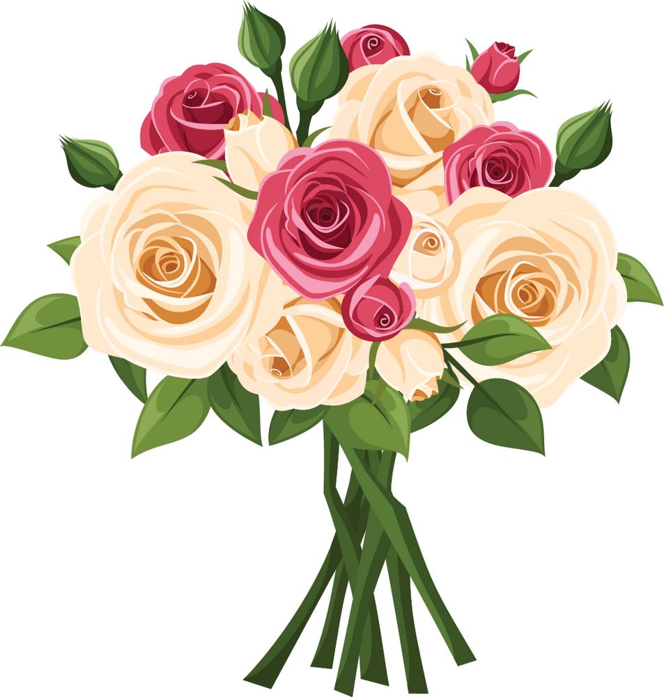 玫瑰花束设计矢量素材下载(图片id:971410)
