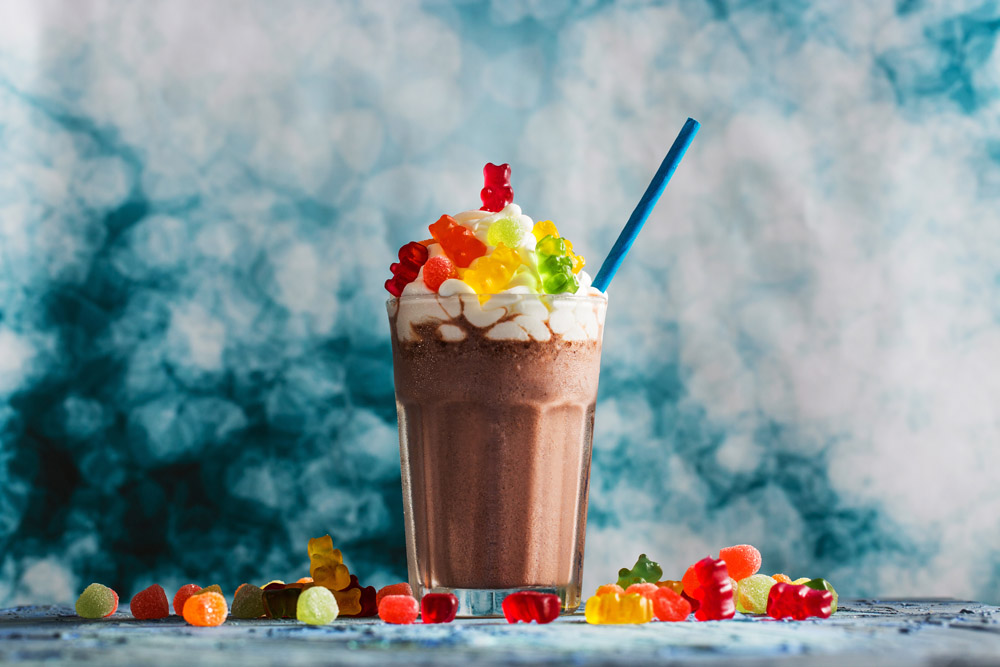 彩色珠子奶昔图片