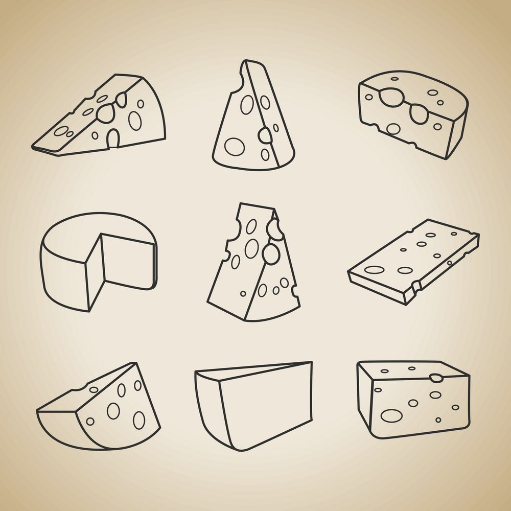 创意手绘奶酪矢量素材图片