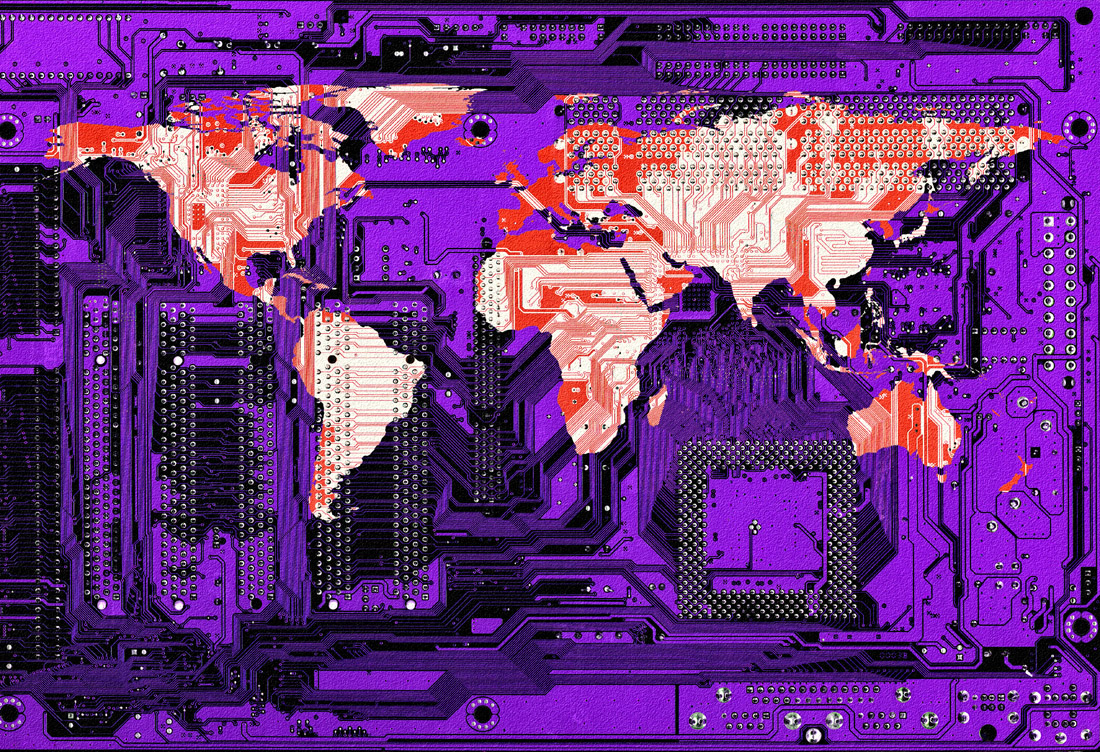 紫色电子线路与彩色地图壁纸图片素材下载 图片id 其他类别 图片素材 集图网jituwang Com