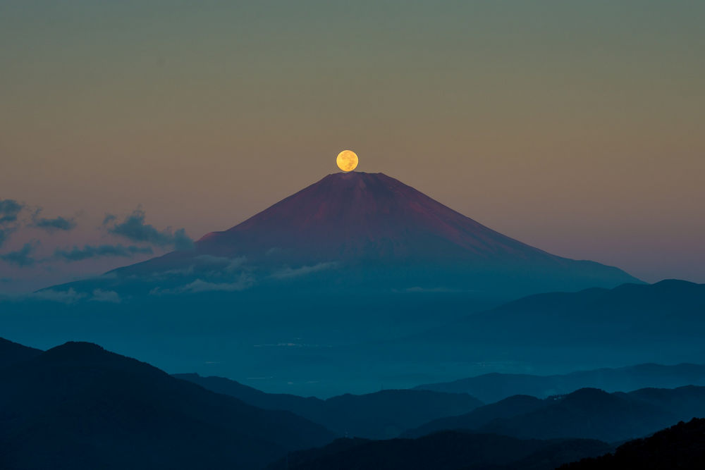 山 月亮 富士山 日本 景观壁纸图片下载 图片id 风景壁纸 电脑壁纸 集图网jituwang Com