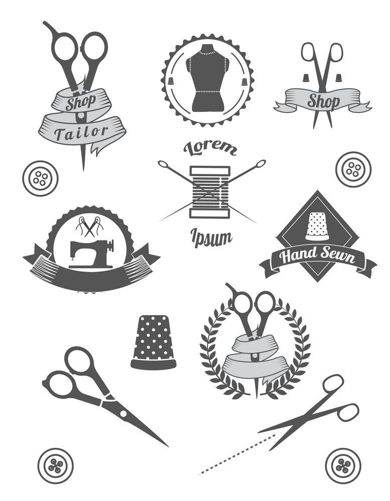 Sewing_and_instruments_needlework_tailor_design_emblem09