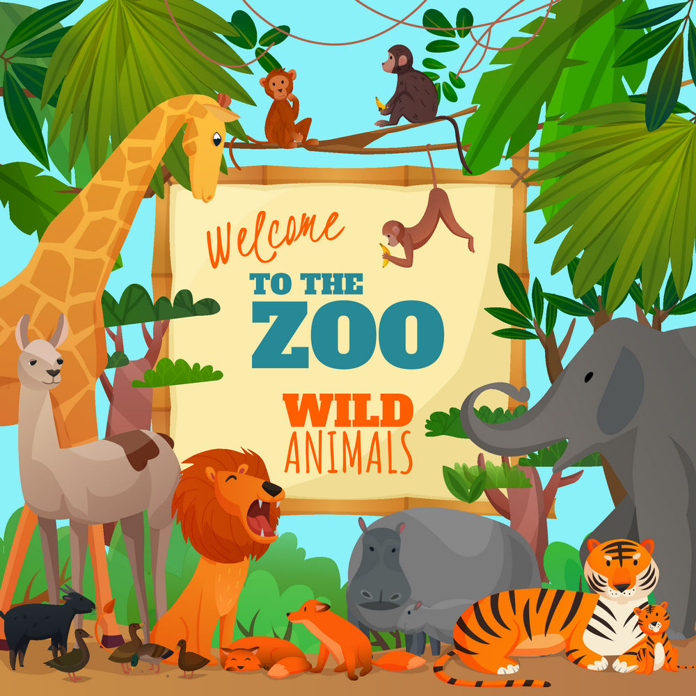 卡通动物园动物矢量素材下载 图片id 陆地动物 矢量素材 集图网jituwang Com