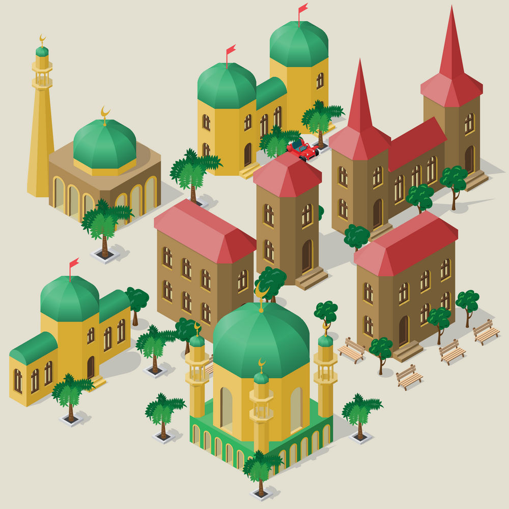 Muslim_mosque_tower_with_domes_design_isometric01