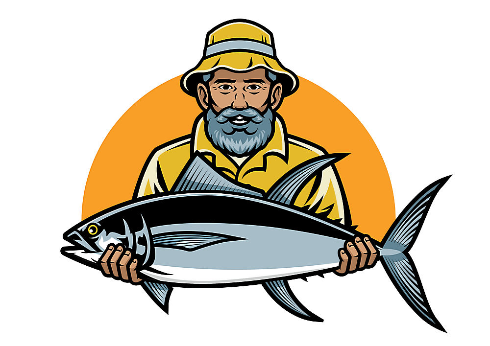 渔夫主题人物角色图标UI矢量插画设计 第1页