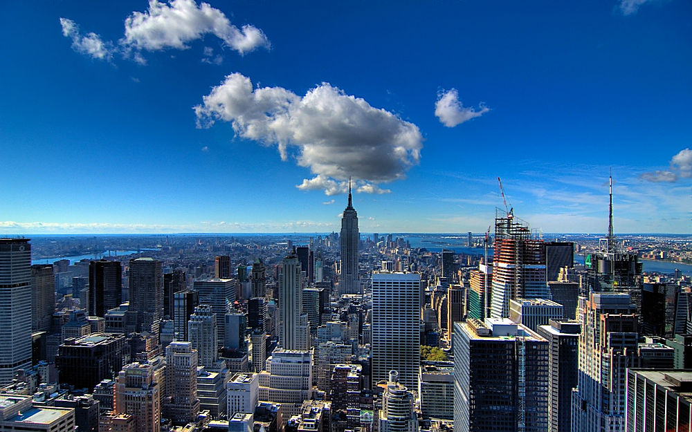 晴朗天空的纽约城市壁纸图片下载 图片id 风景壁纸 电脑壁纸 集图网jituwang Com